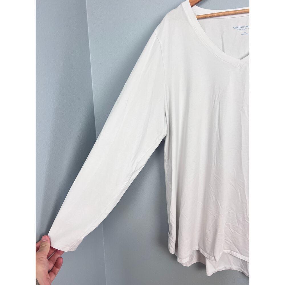 Soft Surroundings Women's 2X Tunic T-Shirt Top Pima Cotton Stretch V-Neck Casual - Picture 5 of 11
